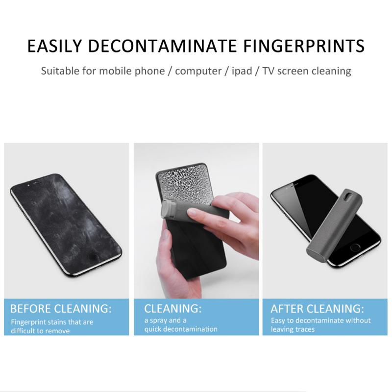 2 In 1 Portable Phone PC Screen Cleaner Microfiber Cloth - kaivava